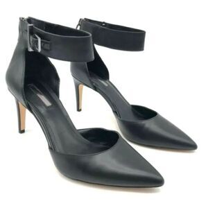 STEVE MADDEN MARGOT ANKLE STRAP CLEAR HEEL POINTED TOE WOMEN"S SHOE